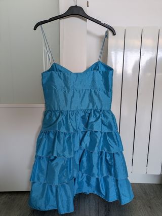 Vestido fiesta azul turquesa