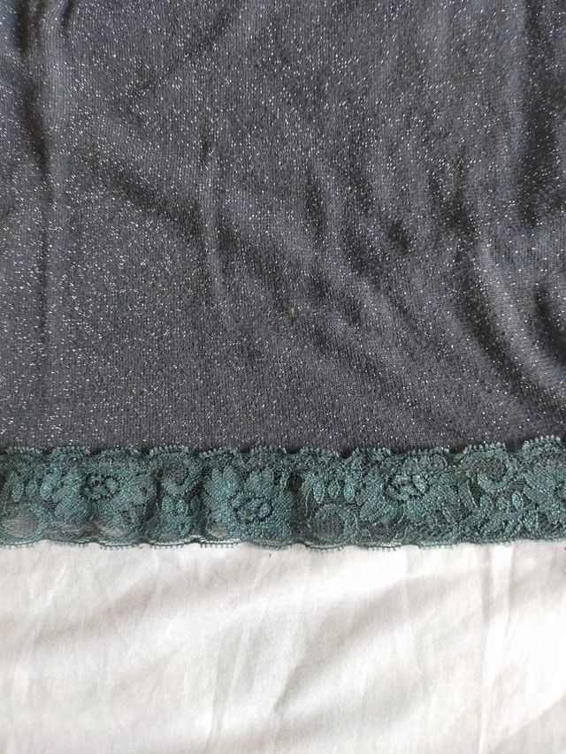 Top grigio glitter maniche lunghe