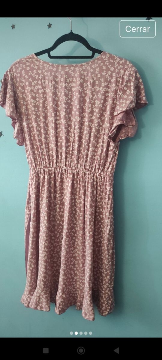 Vestido floral rosa - Manga mariposa