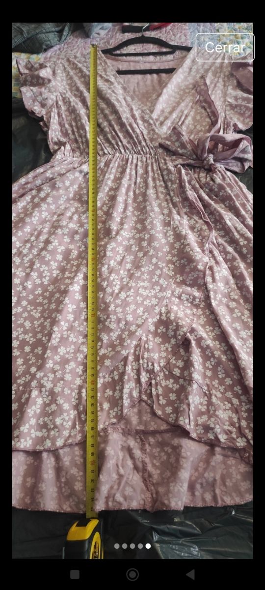 Vestido floral rosa - Manga mariposa