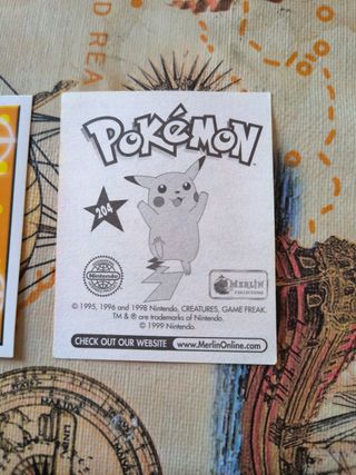 3 Cromos Pokémon Merlin