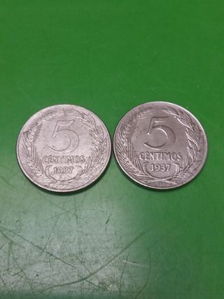 5 Céntimos 1937 VARIANTES