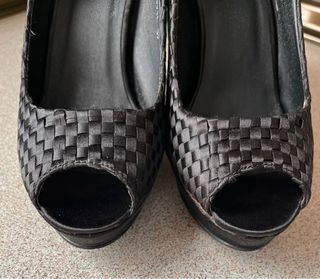 Zapatos fiesta negros tacón + clutch