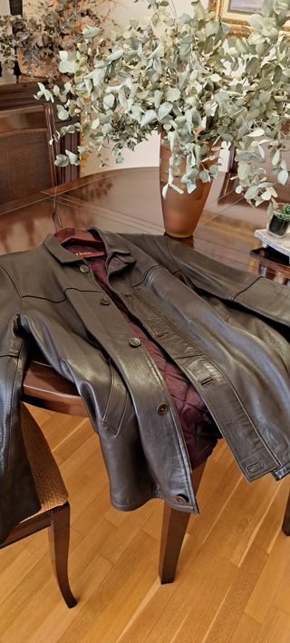 Chaquetón piel marrón - hecho a medida para hombre