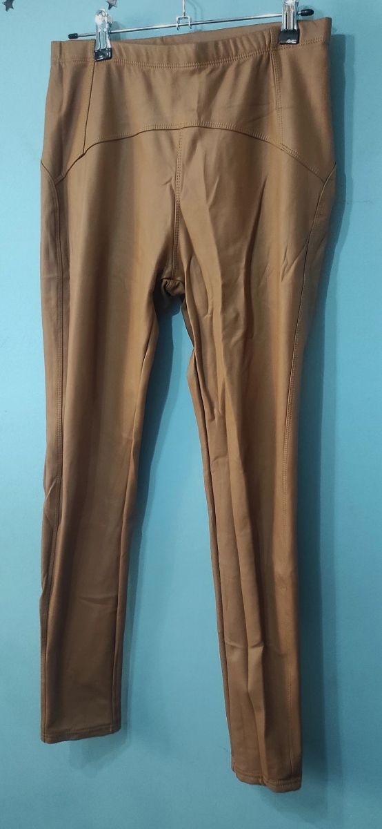 Leggings camel efecto piel