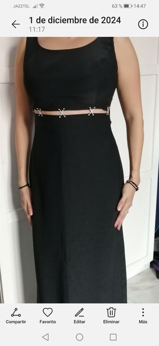 Vestido negro fiesta largo