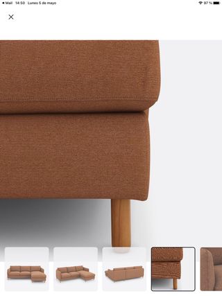 Sofá chaise longue marrón