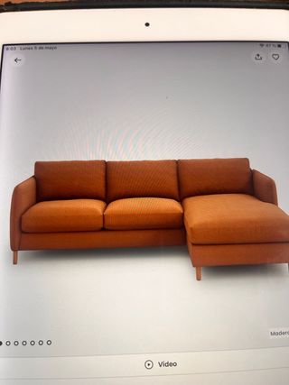 Sofá chaise longue marrón