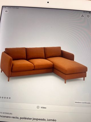 Sofá chaise longue marrón