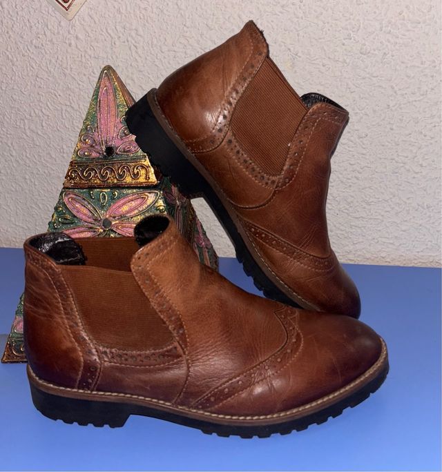 Botines Piel Marrón - Talla 38 Deichman