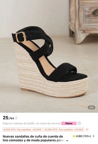 Zapatos cuñas negras impecables. 35.