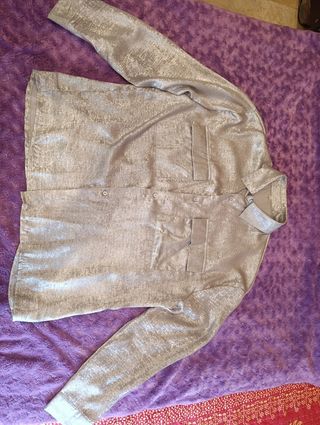 Camisa plateada L - Brillante