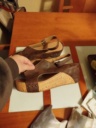 Zuecos Marrón - Sandalias cuña