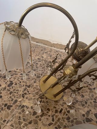 Lámpara techo antigua dorada