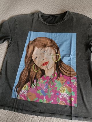 Camiseta Zara mujer estampada