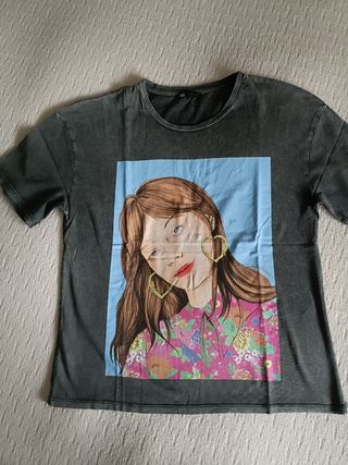 Camiseta Zara mujer estampada