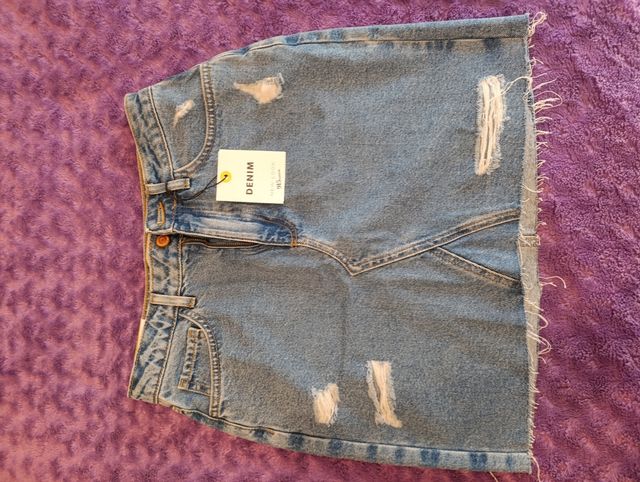 Minifalda vaquera rota azul