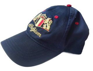 Gorra Bordada Belgium en Oro Color Azul Marino
