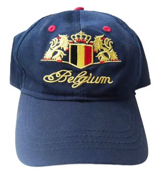 Gorra Bordada Belgium en Oro Color Azul Marino