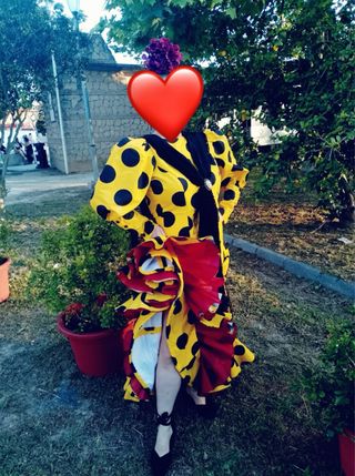 Traje flamenca lunares amarillo