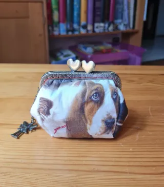 Monedero tela artesanal perros