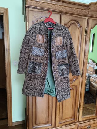 Abrigo Desigual marrón multicolor talla M