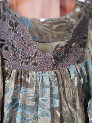 Vestido boho chic - Azul y verde