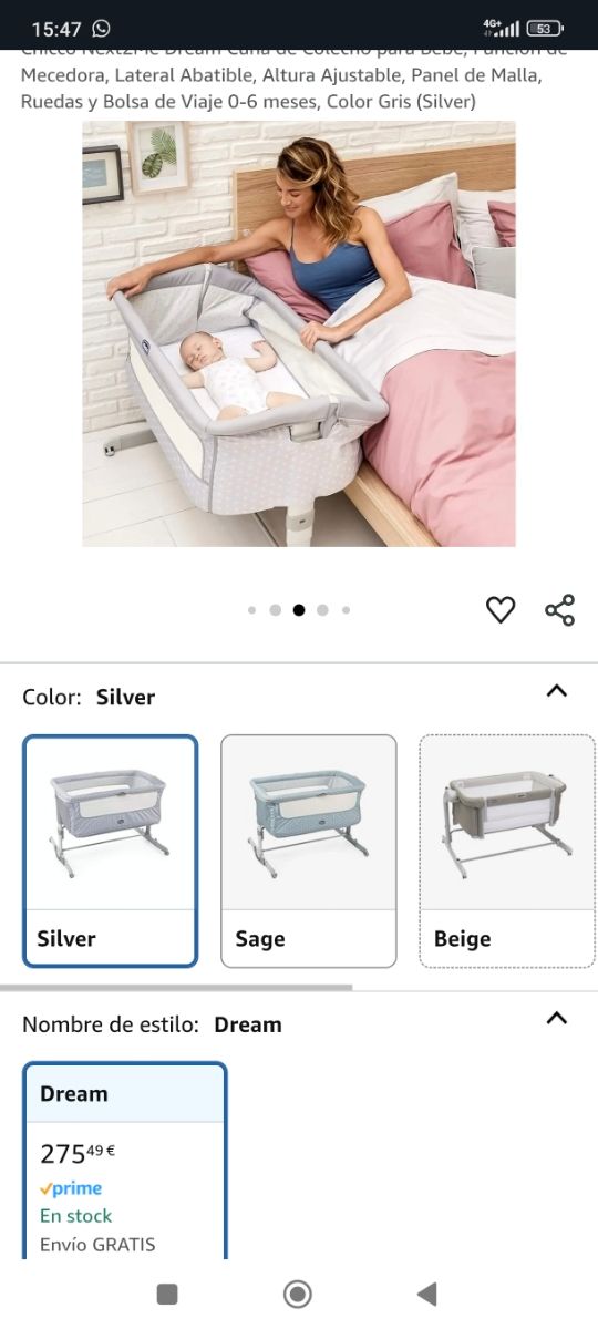 Cuna colecho Chicco Next2Me Dreams