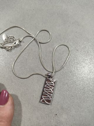 Colgante madera plata
