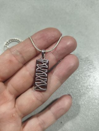 Colgante madera plata