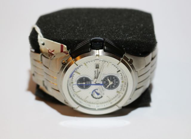 Reloj Acero Pulsar Crono Y Alarma.