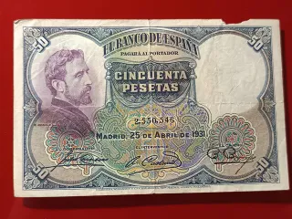 Billete 50 Pesetas 1930 – Eduardo Rosales