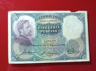 Billete 50 Pesetas 1930 – Eduardo Rosales
