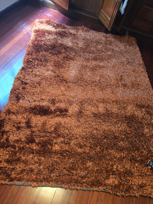 Alfombra shaggy marrón-naranja 160x230.