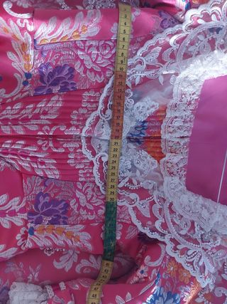 Traje Fallera Sedalina Rosa con zapatos 38