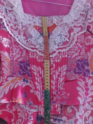Traje Fallera Sedalina Rosa con zapatos 38