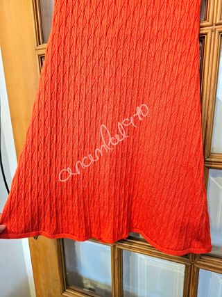 Vestido corto punto botones joya naranja zara