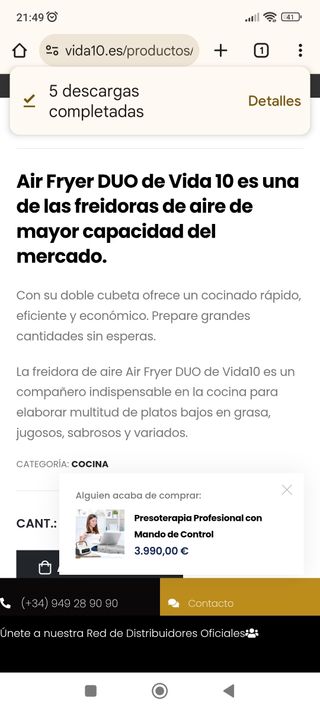 Freidora de aire duo