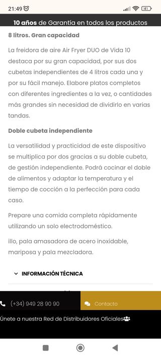Freidora de aire duo