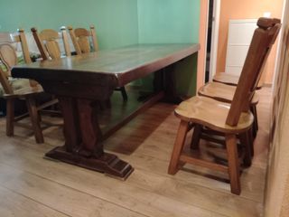 Mesas y sillas roble