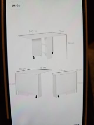 Mesa cocina abatible