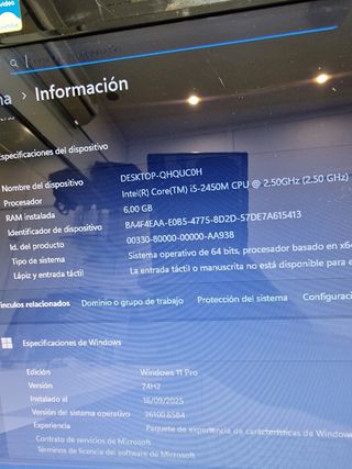 Portátil Toshiba Satellite i5, Win 11, SSD + OFFIC