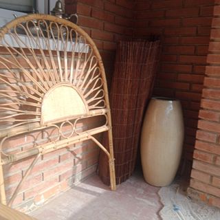 Cabecero mimbre vintage