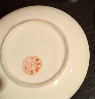 Pareja tazas café porcelana china con plato