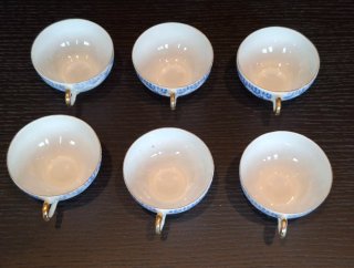 6 antiguas tazas de porcelana china para té o café