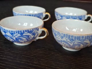 6 antiguas tazas de porcelana china para té o café