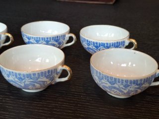6 antiguas tazas de porcelana china para té o café
