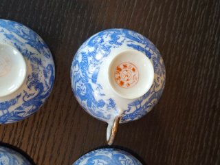 6 antiguas tazas de porcelana china para té o café