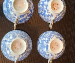 6 antiguas tazas de porcelana china para té o café