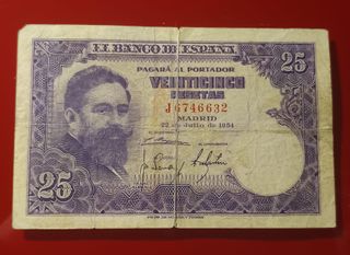 Billete 25 Pesetas 1954 – Isaac Albéniz